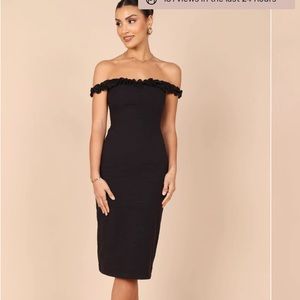 Petal & Pup Midi Cocktail Off Shoulder Dress